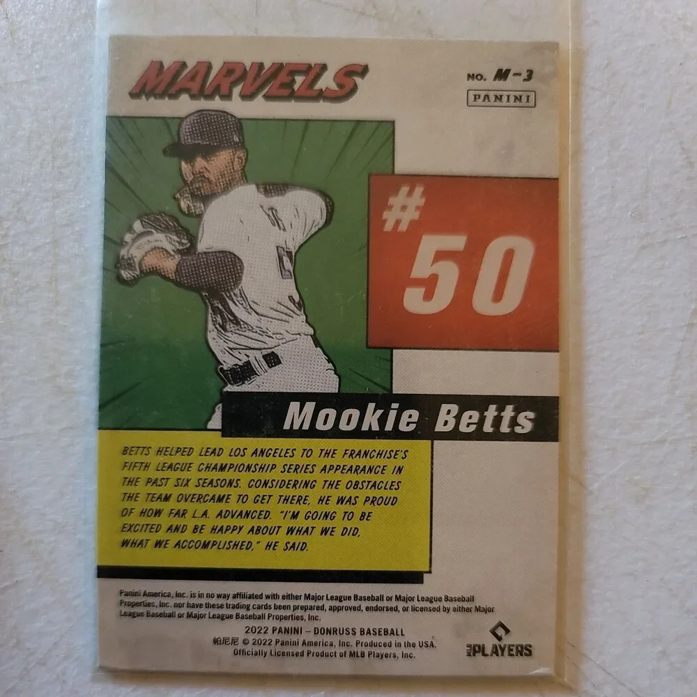 2022 Panini Donruss - Marvels Mookie Betts #M-3 Diamond